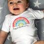 Personalised First Father's Day Rainbow Baby Grow, thumbnail 1 of 2