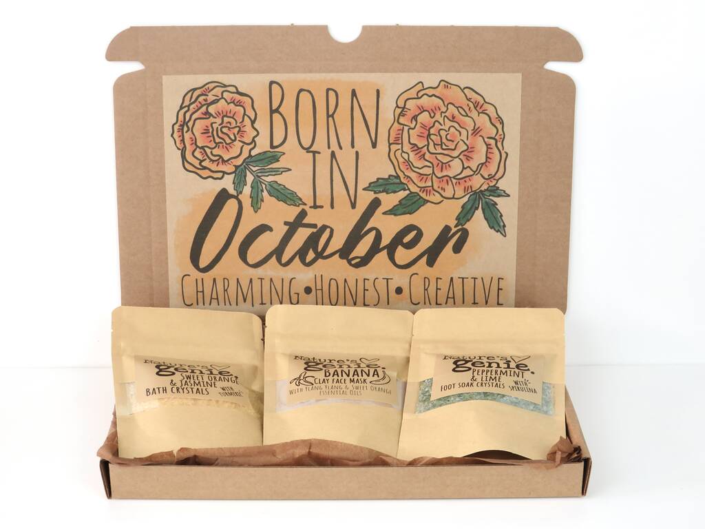 October Birthday Bath And Body Gift Set, 1 of 4