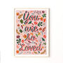 You Are So Loved Pink Woodland Nursery Print, thumbnail 1 of 8