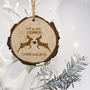 Personalised 'Mr And Mrs' Reindeer Wooden Decoration, thumbnail 1 of 2