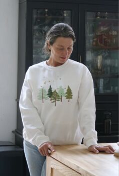 Embroidered Mystical Woodland Tree Sweater, 3 of 5