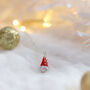 Sterling Silver Gonk Gnome Necklace With Hand Painted Detail, thumbnail 6 of 12