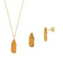 Molten Coral Amber Sterling Silver Earring Necklace Set, thumbnail 6 of 8