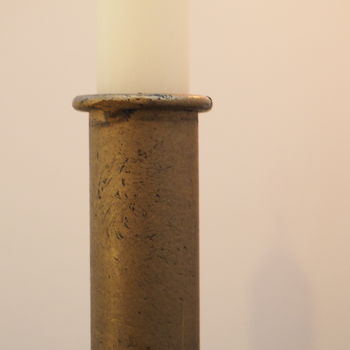 Antique Brass Dinner Candlestick, 7 of 8