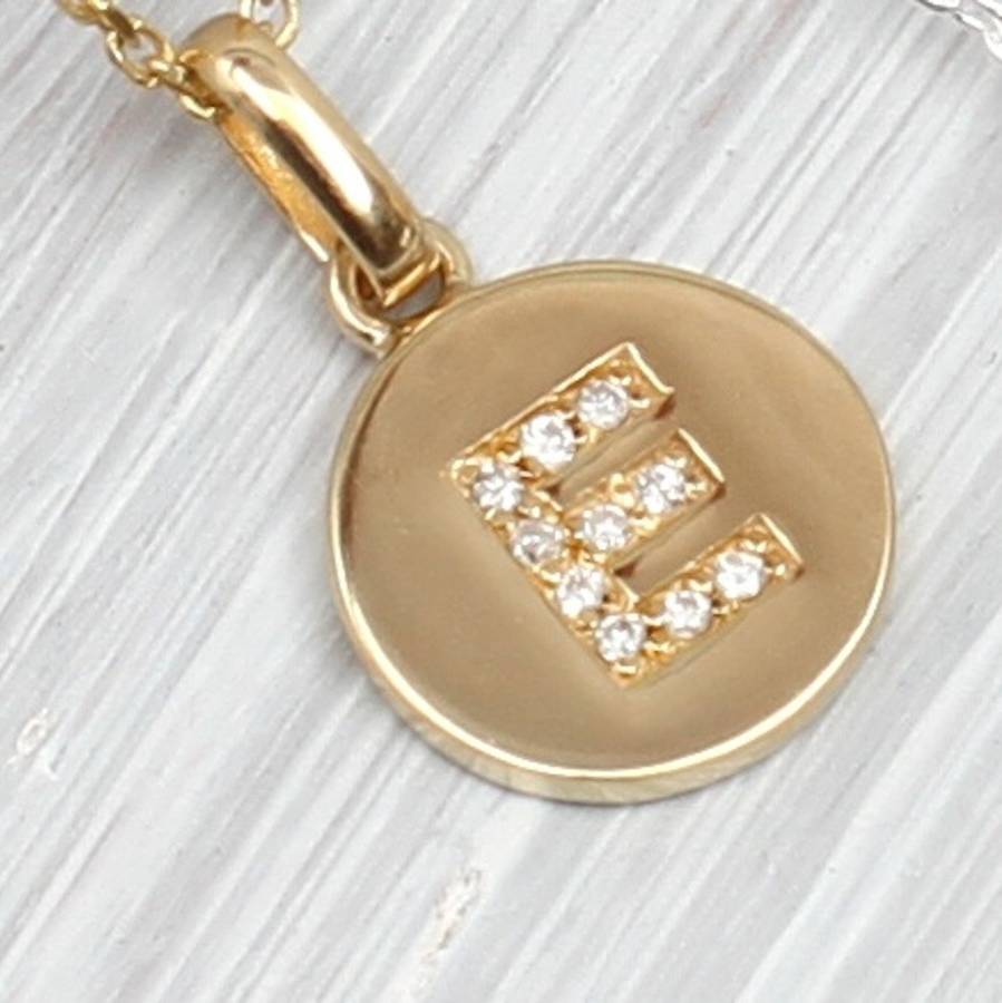 Personalised Genuine Diamond Initial Disc Necklace By Hurleyburley ...