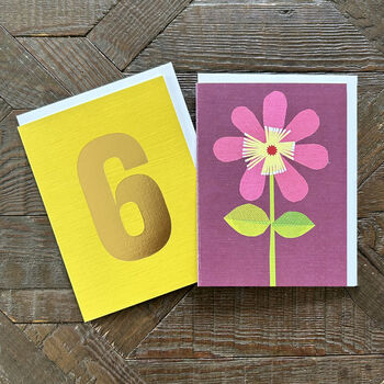 Mini Pink Flower Greetings Card, 3 of 3