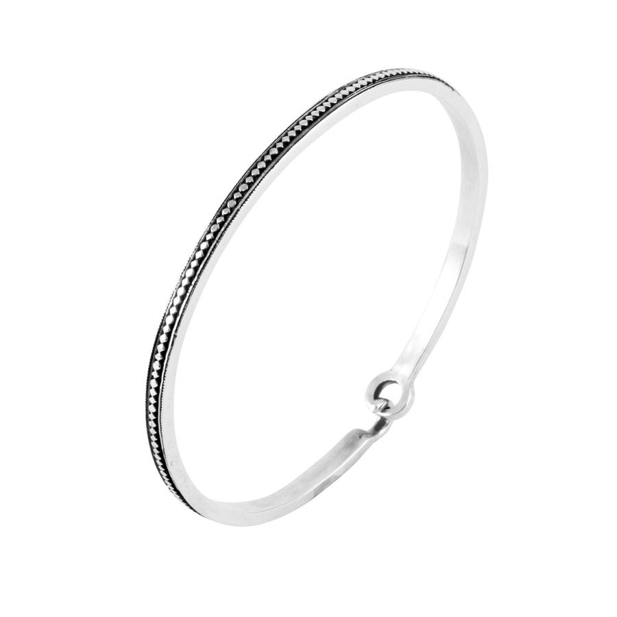 Silver Patterned Bangle By No 13 | notonthehighstreet.com