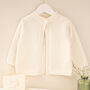 Personalised White Blossom Cardigan For Baby Flower Girls, thumbnail 6 of 12