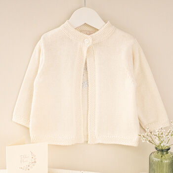 Personalised White Blossom Cardigan For Baby Flower Girls, 6 of 12