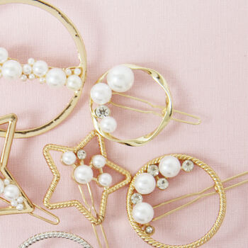 Gold, Pearl And Crystal Hair Clips, 9 of 9