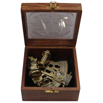 Brass Sextant With Wooden Box, 2 of 9