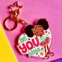 Be You Tiful Black Girl Keyring/ Bag Charm, thumbnail 3 of 4