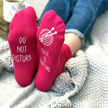 Do Not Disturb, Personalised Knitting Socks, 3 of 6
