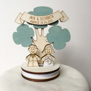 Personalised Bride And Groom Wedding Cake Topper, 4 of 9