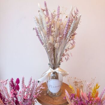 Pink Dried Flowers With Vase Christmas Gift For Mum, 2 of 5