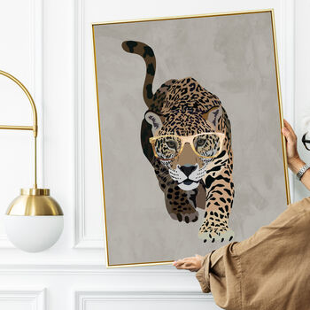 Custom Personalised Jaguar Wearing Glasses Art Print, 3 of 8