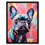 The Pastel Pooch French Bulldog Neon Fun Wall Art Print, thumbnail 5 of 6
