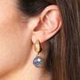 Semi Precious Teardrop Drop Earrings In Gold, thumbnail 5 of 7
