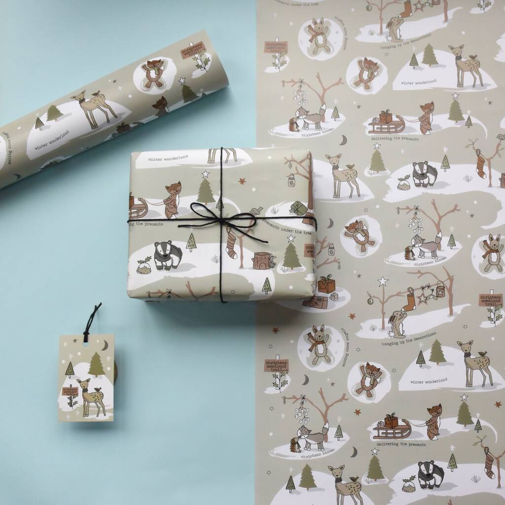 Winter Woodland Christmas Wrapping Paper By Paper And Inc