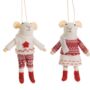 Felt Mr And Mrs Mouse In Christmas Jumpers, thumbnail 3 of 6