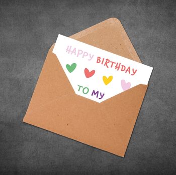 Best Pal Birthday Card – Colourful Heart Design, 6 of 6