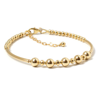 50th Birthday Bead Bracelet 14ct Gold Fill, 2 of 5