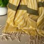 Zebra Print Scarf With Stripe In Mustard And Khaki, thumbnail 3 of 3