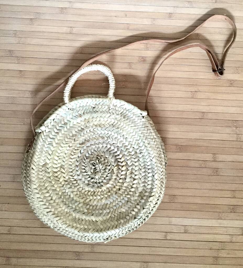 Cross Body Round Handmade Basket With/ Without Pom Pom By Ville De ...