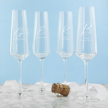 Personalised Wedding Party Champagne Flute, 3 of 8