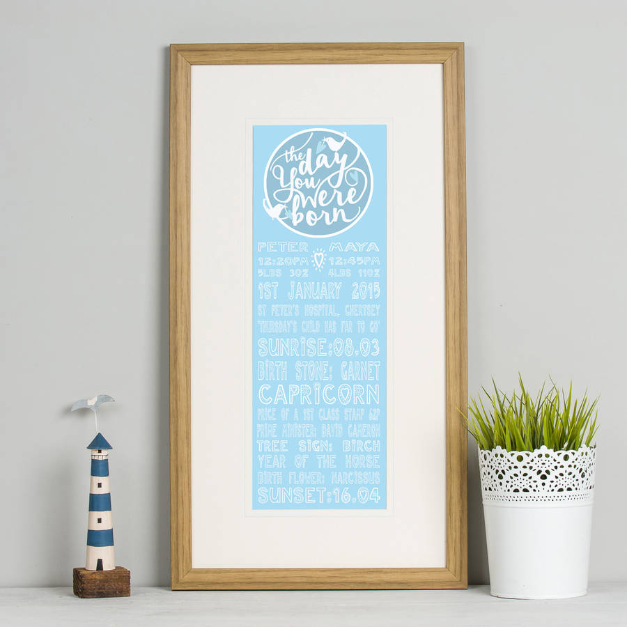 Twins 'The Day You Were Born' Personalised Print By FromLucy&Co ...