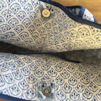 Block Print Quilted Tote Bag, Indian Print Handbag, 6 of 11