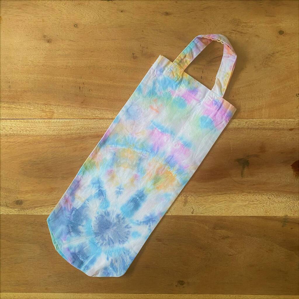100% Cotton Hand Made Tie Dye Wine Bag, 1 of 6