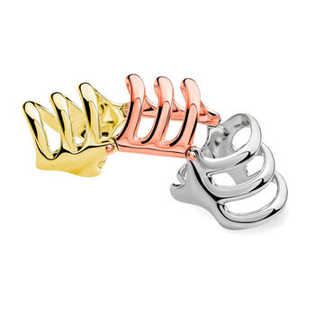 Tri Tone Waterfall Armour Ring In Rose Gold And Gold, 2 of 4