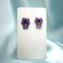 Wildflower Pansy Studs In Sterling Silver, thumbnail 3 of 6