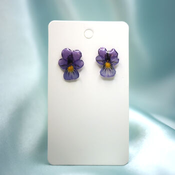 Wildflower Pansy Studs In Sterling Silver, 3 of 6