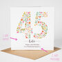 Floral Fun Personalised 45th Birthday Card, thumbnail 4 of 5