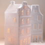 A Set Of Ceramic House Tea Light Holders, thumbnail 1 of 4