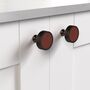 Solid Brass Bronze Cabinet Knobs With Leather Inserts, thumbnail 8 of 8