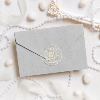 Custom Foil Stickers For Wedding Invitation Envelopes And Favours Luxury Monogram, 7 of 12