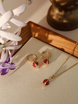 Tulip Flame Necklace And Earrings Sets, 6 of 11