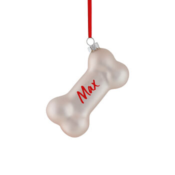 Personalised Dog Bone Christmas Tree Decoration With Gift Box, 2 of 7