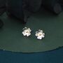 Buttercup Flower Stud Earrings In Sterling Silver, thumbnail 2 of 12