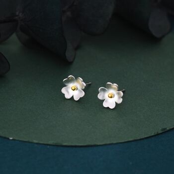 Buttercup Flower Stud Earrings In Sterling Silver, 2 of 11