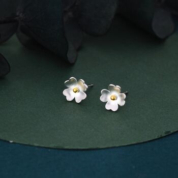 Buttercup Flower Stud Earrings In Sterling Silver, 2 of 12