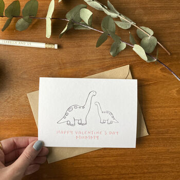 Dinosaur Happy Valentine's Day Mummy Card, 2 of 4