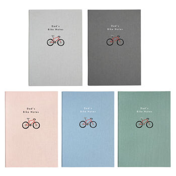 Personalised Red Bike A5 Cloth Bound Notebook, 2 of 7