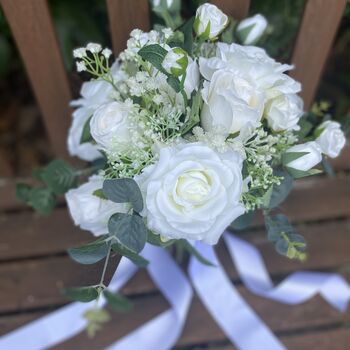 The Charlotte, White Rose And Sage Green Bridal Bouquet, 5 of 12