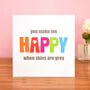 'You Make Me Happy' Anniversary Card, thumbnail 2 of 2