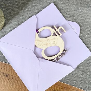 Personalised Bronze 8th Wedding Meaning Anniversary Card, 6 of 11