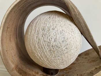 Handmade Coconut Leaf Table Lamp – Natural Cream Light, 9 of 12